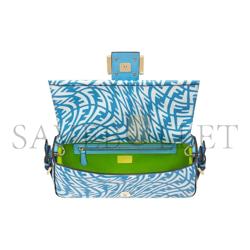 F**di baguette 1997 bag vertigo zucca coated canvas blue 8br792afl1f1e8l (28*13.5*6cm)